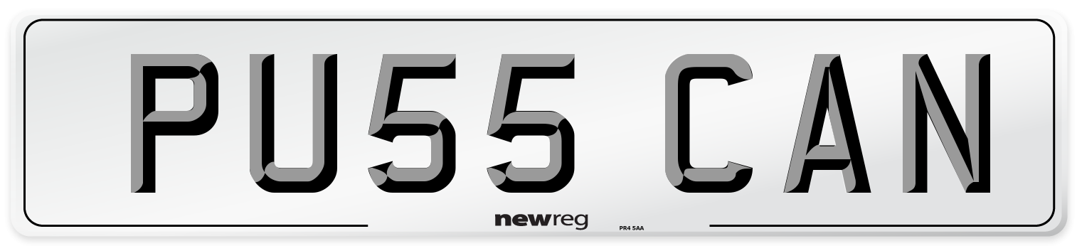 PU55 CAN Number Plate from New Reg